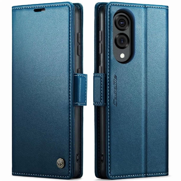 CaseMe tipo cartera Samsung Galaxy S25 Edge con cierre magnético, RFID, tarjetero, soporte, carga inalámbrica