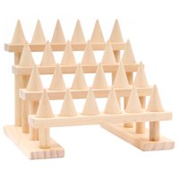 Ioensy - Soporte De Exhibición De Joyería De Anillos Multicapa Artesanía De Madera Diy 4 Capas 24 Dedos