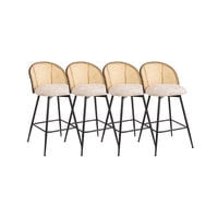 Habita2 Chile - Pack 4 Sillas De Bar Giratoria De Ratan Marsella - Beige