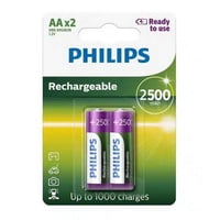 Gen - Pack De 2 Pilas Recargables Philips Aa 2500Mah