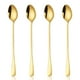 thumbnail image 1 of 4 cucharas de té helado de mango largo, cucharas para mezclar cócteles, cucharas de café de acero inoxidable (cabeza de cuchara ovalada), 1 of 6