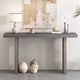 thumbnail image 1 of U_STYLE Uniquely Designed Oak Veneer Console Table with Distinctive Side Shapes, Suitable for Entryway, Hallway, Living Room, Foyer, Corridor, 1 of 3