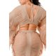 thumbnail image 3 of Saronite Conjunto de Blusa de Manga Larga con Escote en V y Cintura Elástica Larga Desgastada, Color Caqui (para Mujer), 3 of 5