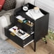 thumbnail image 5 of Mesa de noche moderna negra Aenuert con 2 cajones de almacenamiento, pequeña mesa de noche, mesa lateral de madera para sofá, para dormitorio, estudio y espacios pequeños, 5 of 9