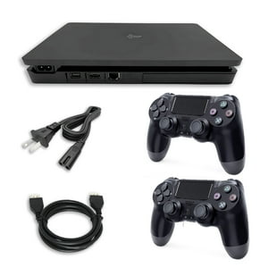 Restored Sony Playstation 4 Ps4 Console Slim 500Gb With 2 Retrofam Controllers, Black (Refurbished)