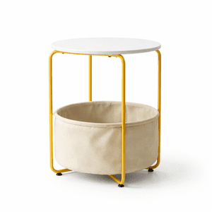 Space Home - Mesa Auxiliar Blanca Estilo Nórdico 40×40 Funcional Y Compacta