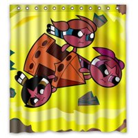 Pinghai - Cortina De Ducha Con Diseño De Las Chicas Superpoderosas, Juego De Cortinas De Baño Con Ganchos, Tamaño 60 X 72 Pulgadas