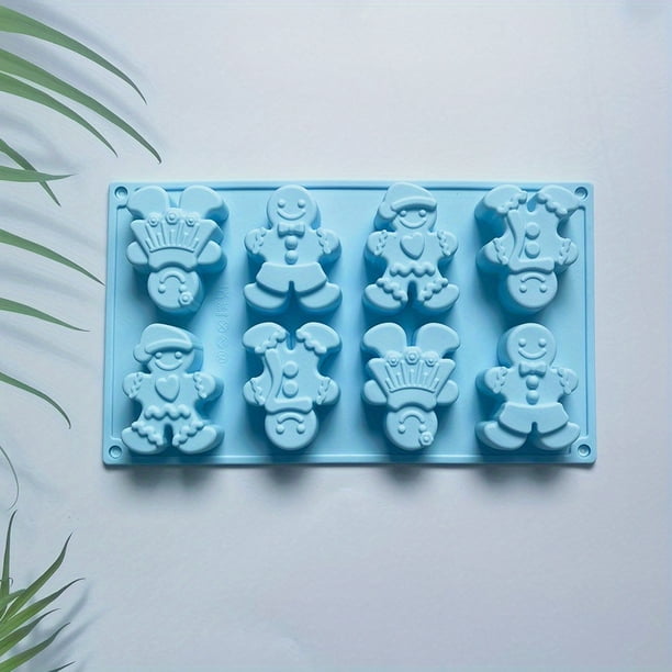 1pc 8 Cavity Snowman Cake Silicone Mold 3D Mousse Handmade Soap Mold Pastry Jelly Egg Tart Bread Mold Baking Tools, Kitchen Gadgets, Kitchen Accessories