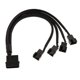 thumbnail image 2 of Funda De Computadora CPU Fans 4 Pin A 3 Pin 4 Way Splitter Adaptador Cables 270mm, 2 of 5