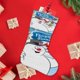 thumbnail image 4 of Frosty el Muñeco de Nieve Tema: Calcetines de Navidad, fino lino blanco para colgar en escaleras y chimenea, decoración navideña para el hogar, regalo de Navidad. 45cm × 32cm, 4 of 5