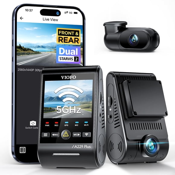 Dash Cam VIOFO A229 Plus con doble sensor STARVIS, 2 sensores 1440P+1440P