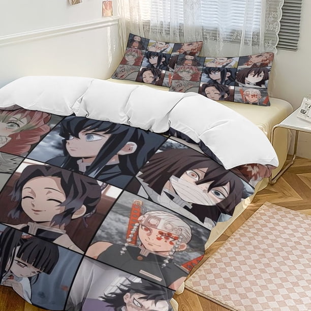 Demon Slayer Anime Home Bed 3-piece Set Classic Japanese Anime Polyester Wash Student Dormitory Set