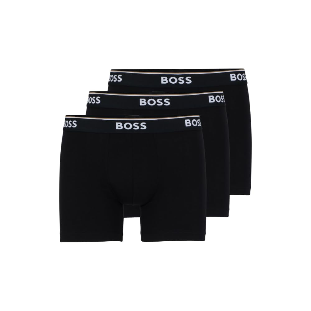 Pack De 3 Bóxers Para Hombre Boss Hugo En Negro, Talla Mediana
