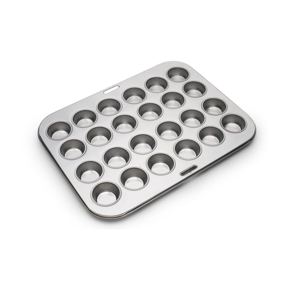 Pan Fox Run Mini para magdalenas y magdalenas, 24 tazas, acero inoxidable
