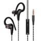 thumbnail image 1 of Auriculares deportivos intraaurales con cable para correr, con gancho para la oreja de 3,5 mm y micrófono, resistentes al agua para teléfono móvil., 1 of 8