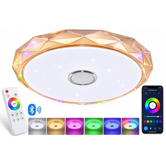 Lámpara Plafón LED Smart Music Light RGB 36W Bluetooth