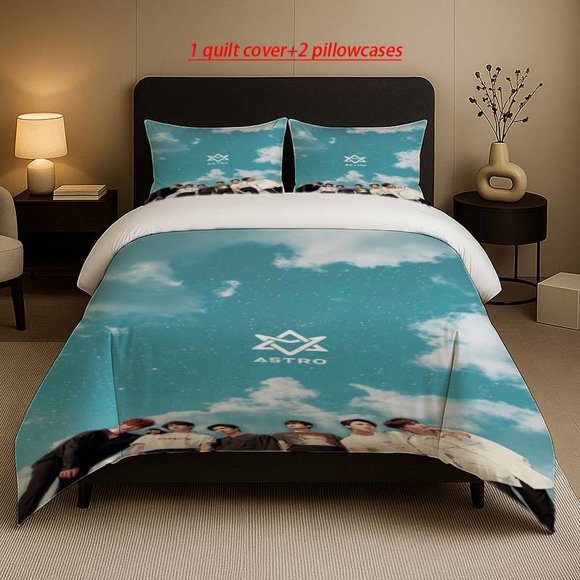 Idol Group ASTRO Six Members Fresh Promotional Photo Pattern Three-Piece Set Soft And Comfortable bedding Available in All Seasons