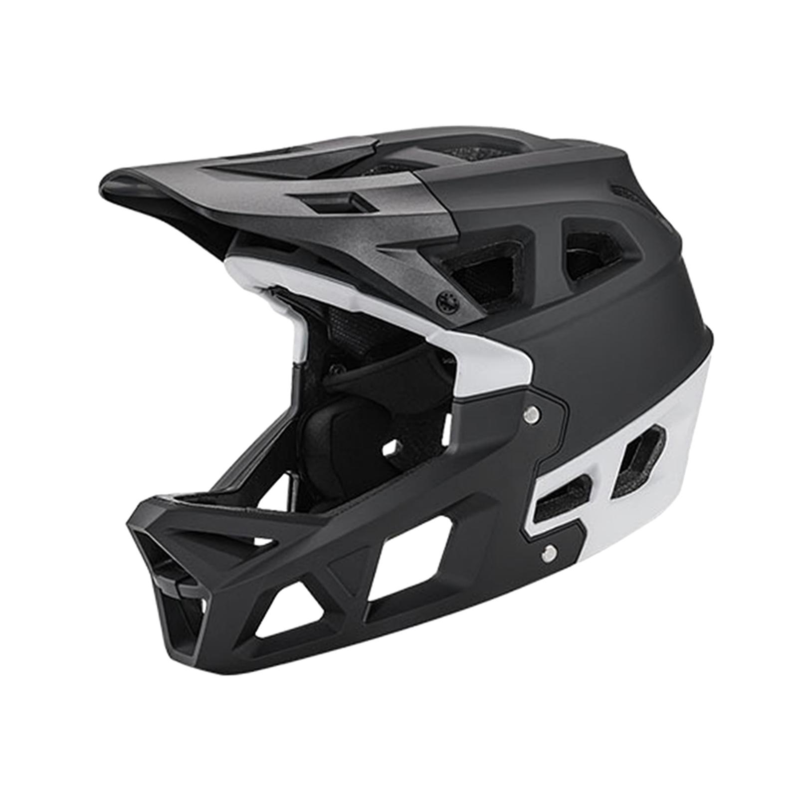 Ioensy - Casco De Bicicleta De Cara Completa Cascos De Protección Casco De Bicicleta De Escalada Ligero Negro Blanco M
