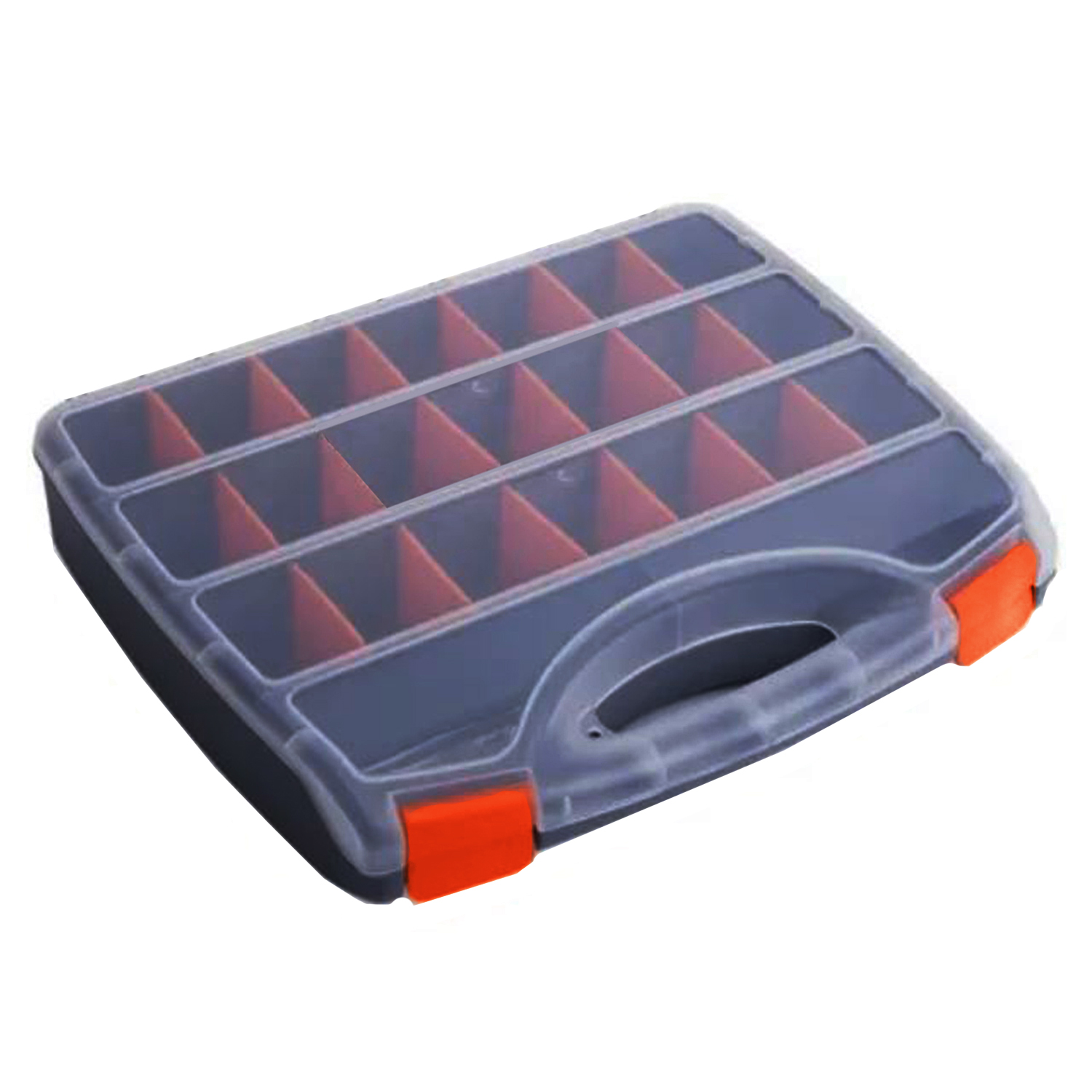 Importclick - Caja Organizadora De Ferretería Herramientas 15 Compartimientos Negra