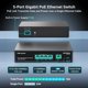 thumbnail image 2 of Conmutador PoE NICGIGA de 4 puertos Gigabit no administrado de 78 W con 1 x 1000 Mbps, 2 of 7