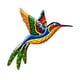 thumbnail image 3 of Colibrí Escultura Colorida Decoración De Pared Para Entrada Exterior Interior Jardín Naranja, 3 of 3