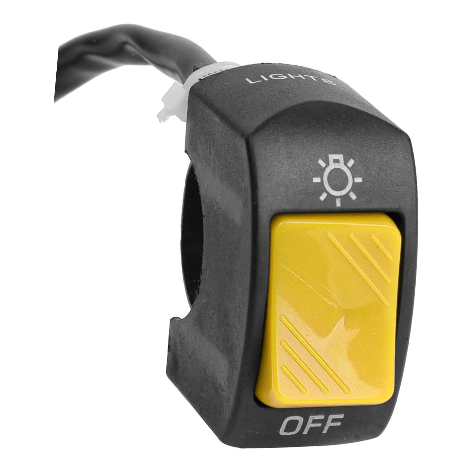 Ioensy - Botón Del Interruptor De Control De Los Faros De La Motocicleta Fácil Instalación Reemplaza El Interruptor De Encendido Y Apagado Amarillo