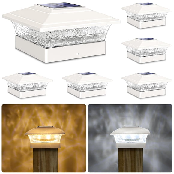 Luces solares para tapa de poste JOFIOS 16 LED impermeables - paquete de 6