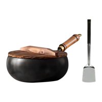 Magideal - Wok Sin Recubrimiento Chino Wok Hirviendo Gas Lid Wood Utensilios De Cocina Salteador Sartén Sartén De Cocina Wok Para Restaurante Para Acampar El
