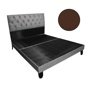 Mueblart - Base De Cama Con Respaldo A Piso King Beige Felpa