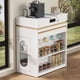 thumbnail image 2 of Mesa de comedor extensible TREXM con mesa plegable, mesa de bar con cajones y toma de corriente, isla de cocina con ruedas y ganchos, aparador para cocina, 2 of 6