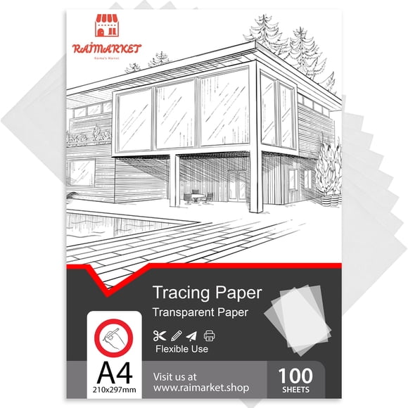 Papel vegetal Raimarket A4 100 hojas 60 g/m²