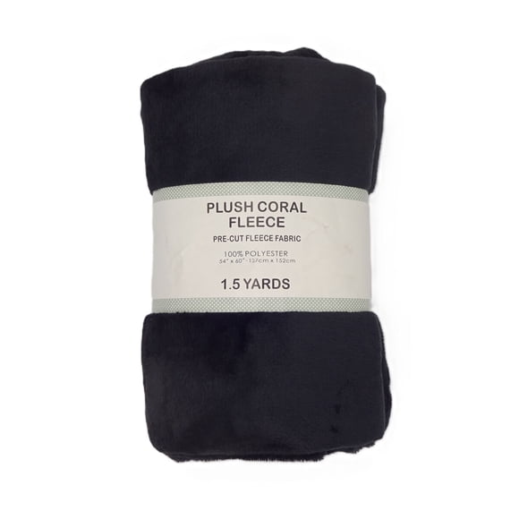 Tela Fleece Shason 1.5 yd 54 x 60, 100 % poliéster, negro