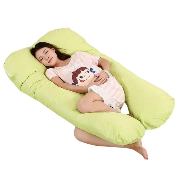 Almohada para embarazadas, almohada en forma de U desmontable y lavable, cojín grande, almohada de cintura