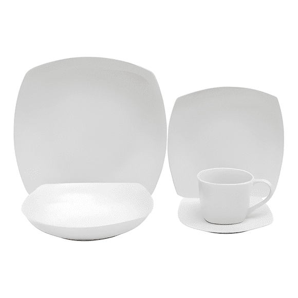 Juego de loza cuadrado porcelana 30 piezas home collection