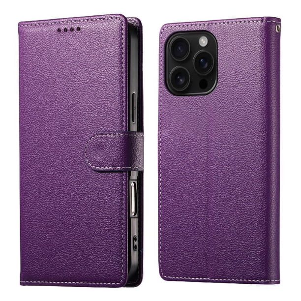 Funda Para Iphone 16 Pro– Cuero Premium, 3 Ranuras Para Tarjetas, Protección Contra Impactos
