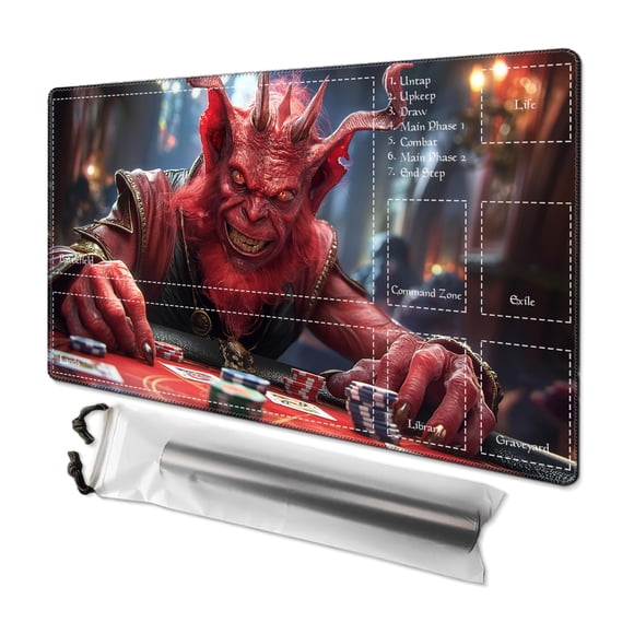 Tapete de juego Komick 61x36 cm MTG TCG con zonas y bolsa