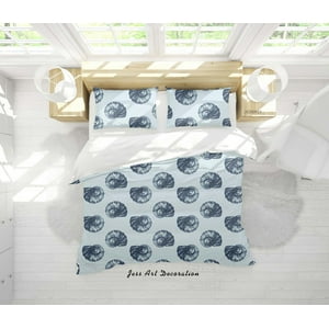 Milsleep - 3D Animales Marinos Concha Patrón Funda De Edredón Set Ropa De Cama Set Funda Nórdica