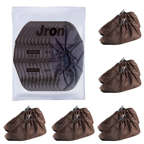 Cubrezapatos Jron Premium Reutilizables Y Lavables 5 Pares Color Café