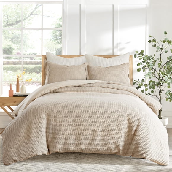 Set de edredón Levtex Home Cloud Waffle Taupe 100% algodón King