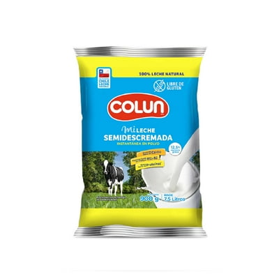 Leche En Polvo Semidescremada Bolsa 900 G Colun