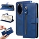thumbnail image 3 of Funda con Cremallera para Honor 100 Pro, Carcasa Cartera de Cuero PU con Soporte y Tarjetero, 3 of 6