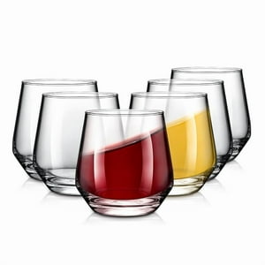 Wakeshome - Set De 6 Vasos Altos Para Whisky Manhattan Vaso De Vidrio Transparente 370Ml
