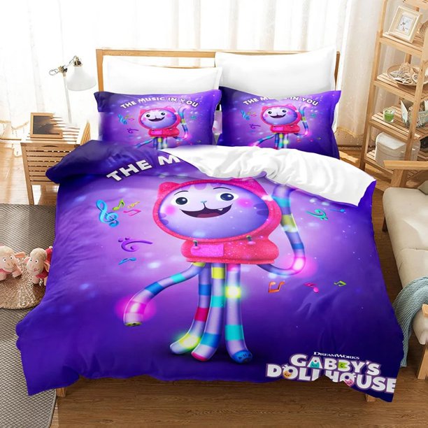 printed Gabby's Girls Dollhouse pink Bedding Sets,exquisite Anime bed supplies set duvet cover bed comforter set bedding Bed Sheets