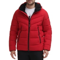 Abrigo Acolchado Para Hombre Calvin Klein Con Capucha Sherpa Rojo Intenso Xxl