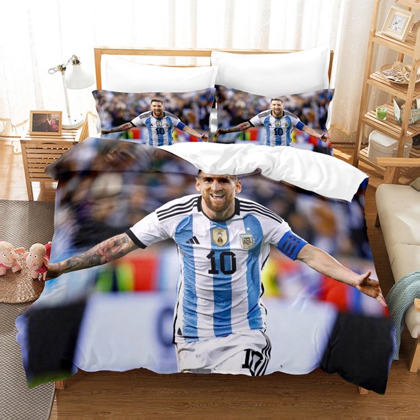 Football Player M-a-s-s-e-y Series Bedding Digital Printed Three-Piece Set