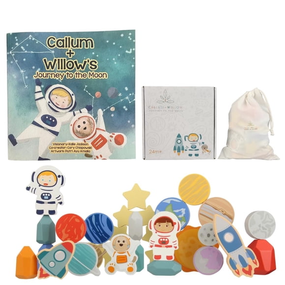 Bloques De Madera Apilables Journey To The Moon