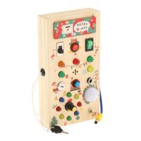 Bothyi - Tablero Ocupado De Madera Con Juguete Montessori De Luz Led Para Niños En Edad Preescolar De Navidad