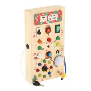 Bothyi - Tablero Ocupado De Madera Con Juguete Montessori De Luz Led Para Niños En Edad Preescolar De Navidad