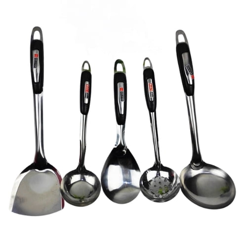 Crusec - Set 5 Piezas Utensilios Cocina Cucharones Espatula