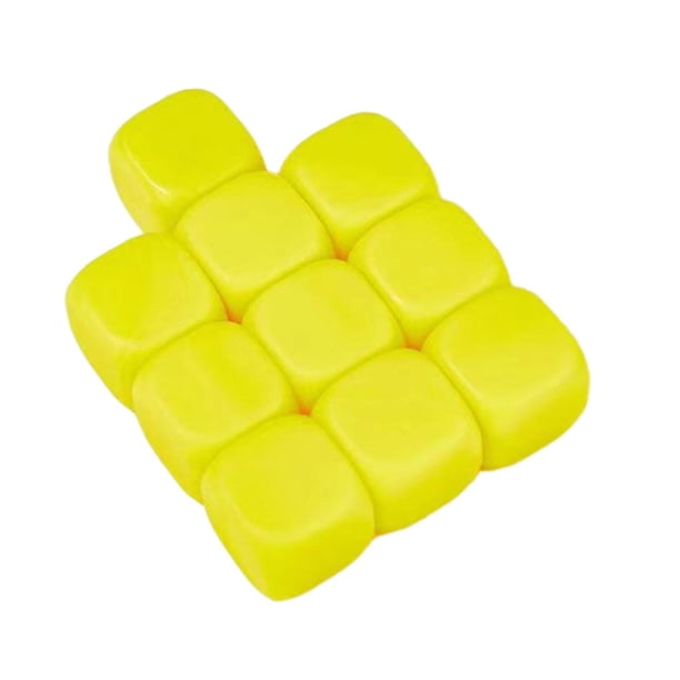 10 Piezas De 16 Mm Dados En Blanco Dados De Seis Lados Para Juegos De Mesa Para Hacer Un Salón De Clases Amarillo